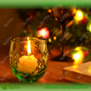 Rond vert verre bougeoir à la main avec <span class=keywords><strong>anomalie</strong></span> motif - Product Image 5