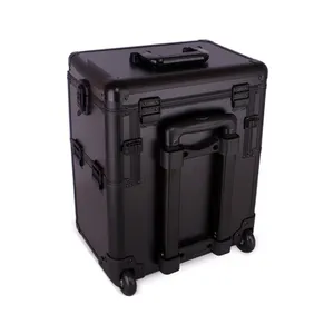 Nieuwe Kwaliteit Zwart Draagbare Verwijderbare Aluminium Trolley Make Up Cosmetische Case