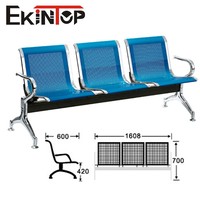 Silla de Espera Negra de 5 Plazas para Adquisiciones Gubernamentales, Silla de Aeropuerto, Asientos para Áreas de Espera