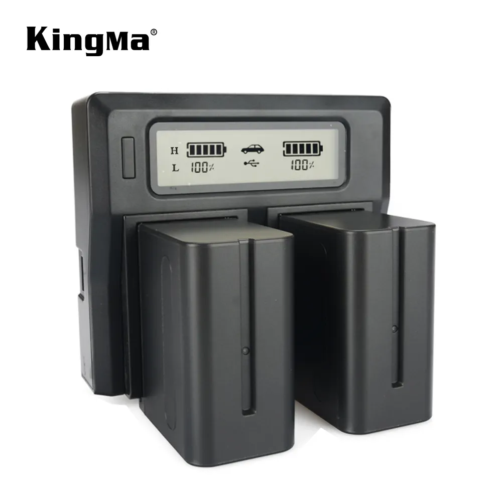 KingMa الذكية شاشة LCD المزدوج قناة شاحن أجهزة سوني NP-F970 NP-F960 NP-F750 بطارية كاميرا الفيديو