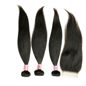 <span class=keywords><strong>3</strong></span> חבילות עם סגירה 1 הרבה, cuticles מיושר הסיטונאי ישר 10a מינק בתולה שיער ברזילאי עם C - Product Image 2