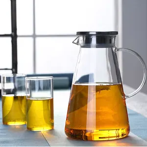 Carafe à jus d'eau chaude et froide de 1500ML, couvercle et Pots à eau en verre Borosilicate, bouilloire, café et cafés, toute saison