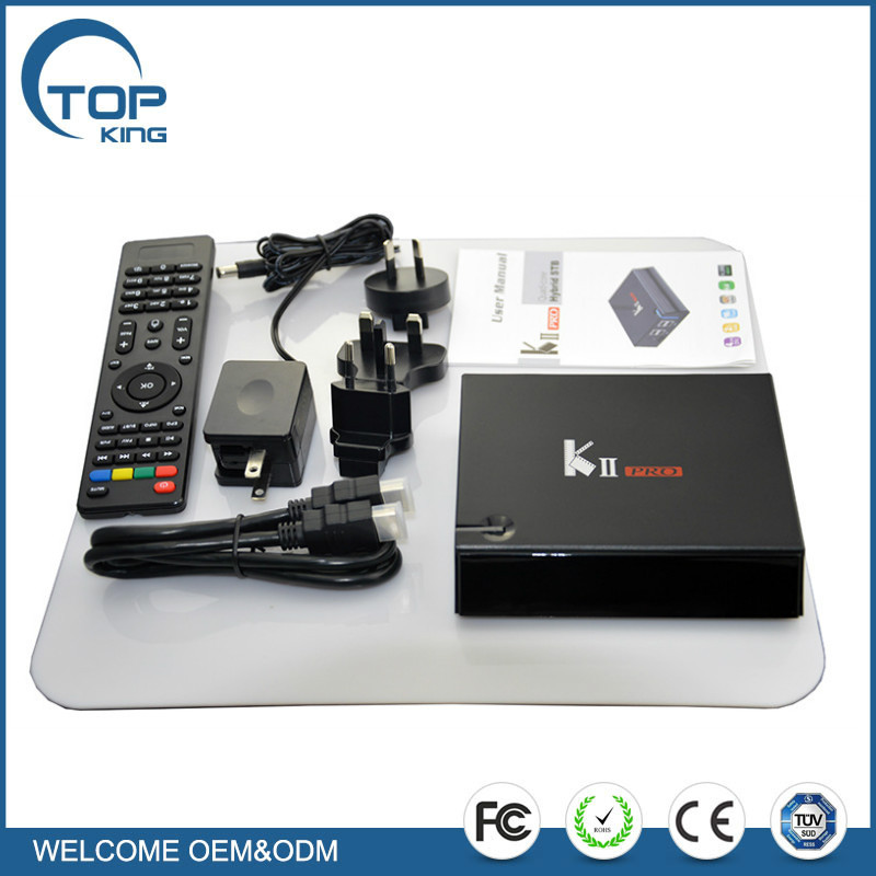 S905 KII Pro Combo Android 5.1 TV Box 2G 16G 4 K T2 del DVB S2 Receptor de Satélite