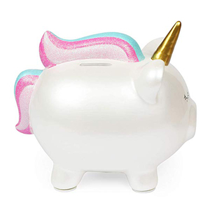 Hucha de Cerámica Unicornio Bebé Jalo JE0776 - Dorado y Rosa, Colores y Logotipo Personalizables - Product Image 3