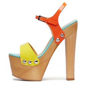 Dép nữ cao gót đế xuồng thời trang mùa hè cao cấp chất lượng cao nhiều màu sắc gót dày - Product Image 2