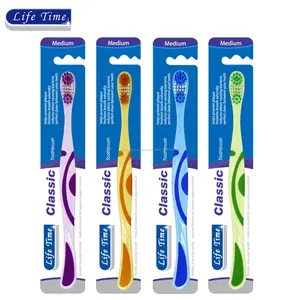 2019 barato clássico manual do adulto escova de dentes limpa e fresca plana cepillos de cerdas da escova de dente