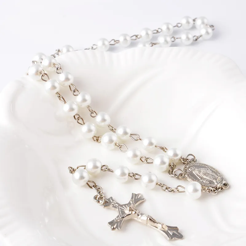 good quality islamic pearl necklace jewelry glass bead rosary beads christianity religion necklace