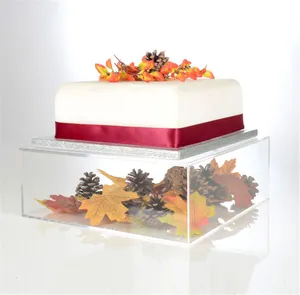 Cajas de exhibición de la caja del separador de la torta cuadrada de acrílico transparente