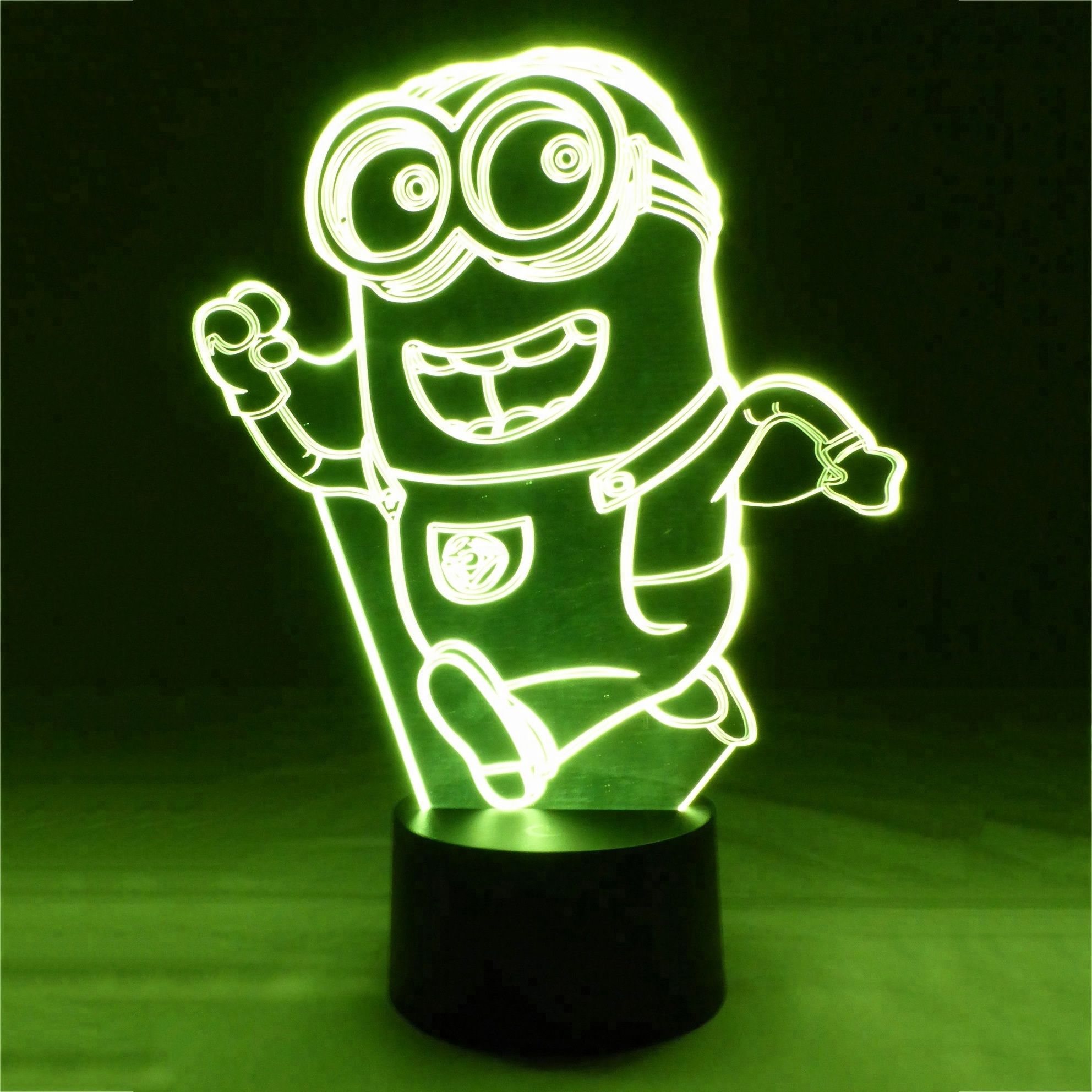 7色変化するベビーナイトライト電球LEDランプ照明3Dランニングミニオン