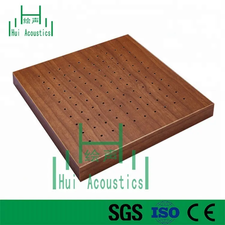 Perforated Ceiling Tile Wall Panels for Restaurant Meeting Room Tiles Wood Grain