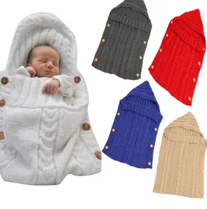 新生婴儿包裹襁blanket毯羊毛针织婴儿襁褓婴儿毯