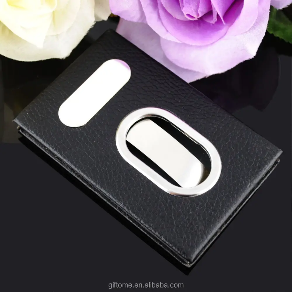 Black Leather Business Card Case