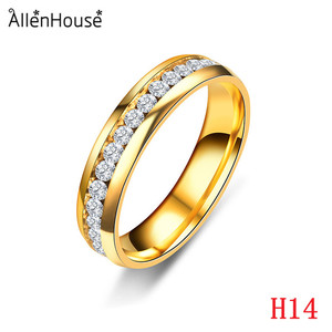 Ewelry-anillo de acero inoxidable de cristal pavé, venta al por mayor, 2022 F - Product Image 2