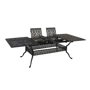 Yoho Best Seller Maior Tamanho 48inch x 120inch Outdoor Furniture Cast Aluminium Extendable Dining Table