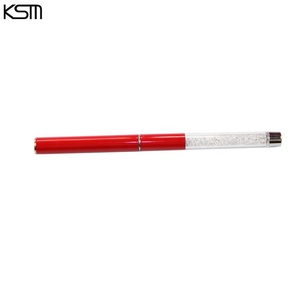 Spazzola acrilica per unghie piatte con manico in metallo con decorazione di strass per capelli Kolinsky OEM professionale 100% - Product Image 5