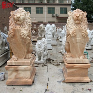 Scultura leone guardiano statua in vendita marmo pietra bianco su misura dimensioni pietra naturale colore moderno SH-SHENGHUA vita occidentale - Product Image 6