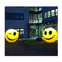 Ballon géant gonflable lumineux LED en forme de visage souriant pour la décoration de fête