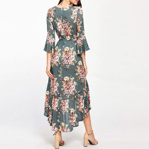 OEM <span class=keywords><strong>Services</strong></span> floral robes femmes lady professionnel, mode tendance femelle dernières été robe 2018 - Product Image 4