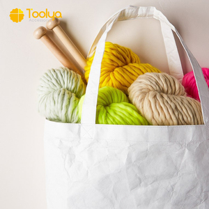 Özel LOGO baskılı eko kullanımlık promosyon hediye su geçirmez ürünler alışveriş çantası kağıt <span class=keywords><strong>Tyvek</strong></span> Tote çanta - Product Image 2