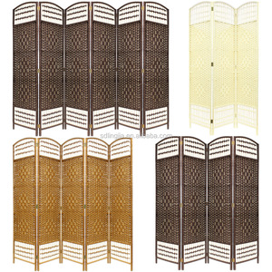 Paravento Decorativo in Rattan Mobile, Pannello in Legno Stile Dubai, Divisorio Pieghevole a 3 Pannelli, Separatore Economico con Carta per Matrimoni - Product Image 6