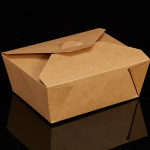 Pack Paper Box Folding Takeout Box Kraft Recycled Paper Food Packaging Container Box