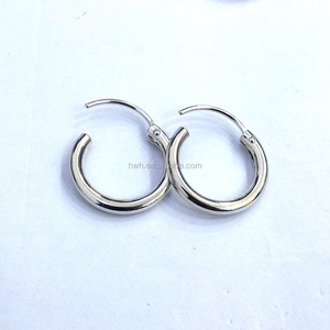 Pendientes de tubo hueco de plata de ley H192-2x15mm, aros chapados en rodio - Product Image 6