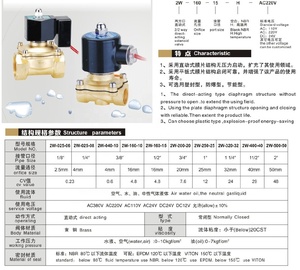 Messing magnetventil AC220V,DC12V DC24V Electric <span class=keywords><strong>Solenoid</strong></span> <span class=keywords><strong>Valve</strong></span> für Water Oil Air micro ventil 220V - Product Image 2