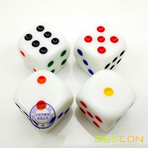 Bella Rotonda di Alta Qualità 19 MM Dadi <span class=keywords><strong>3</strong></span>/4 "con Colorful Rainbow Dots - Product Image 1