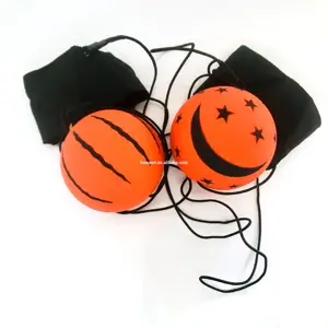 2024 vendita calda su misura di alta qualità della mano stringa di gomma palla rimbalzante all'ingrosso colore arancione yoyo palla con stringa estensibile