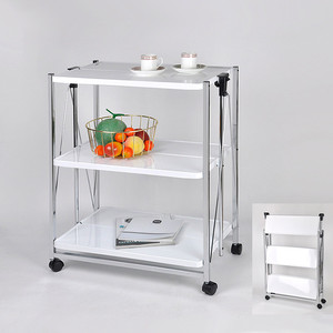 Chariot de vente de nourriture en métal pliable à 4 niveaux pour la vente - Product Image 2