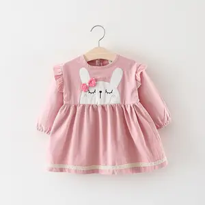 Hao Baby 2018 Autumn Outfit New Children Clothing Pure Color Rabbit Ears Baby Unlined Upper Garment of The Girls