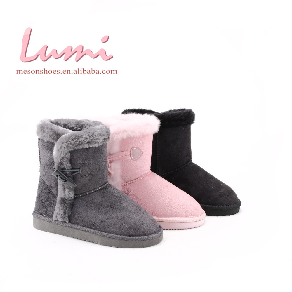 Милые цветные теплые замшевые зимние детские ботинки; Обувь для маленьких девочек