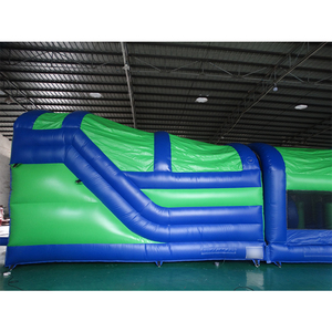 Outdoor 45ft Groen En Blauw Opblaasbare Hindernisbaan Voor Verkoop - Product Image 3