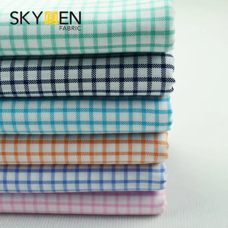 Thời Trang 100% Cotton Kiểm Tra Áo Sơ Mi Quần Áo Trẻ Em Shirting Vật Liệu Dệt Vải