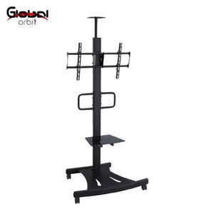 โลหะพลาสม่าตรวจสอบโลหะผู้ถือจอแสดงผลหมุนขาตั้งทีวีที่มีชั้นวาง - Product Image 4