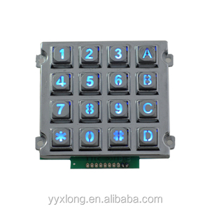 IP65 Keypad Industri Tahan Air/Keypad Mesin Penjual Otomatis/Keypad LED Numerik Logam Aloi Seng