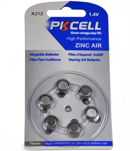 Batterie ad aria di zinco di vendita calda della fabbrica PKCELL batterie a celle per apparecchi acustici da 1.4 Volt