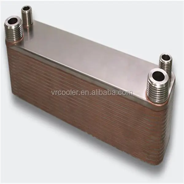 Refrigerant R22, R404A, R410A Condenser Central Heating Copper Brazed Plate Heat Exchanger