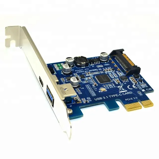 PCIe x1 करने के लिए यूएसबी 3.1 कनवर्टर कार्ड 2 बंदरगाहों 10G यूएसबी 3.1 प्रकार सी USB-C प्रकार एक बंदरगाह जोड़ने पीसी कंप्यूटर के लिए विस्तार कार्ड एडाप्टर पर