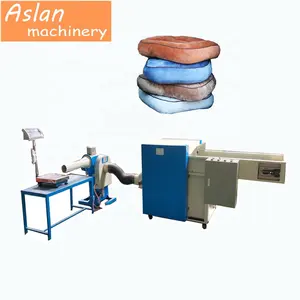 Semi-automatic blow filling line for shredded foam and fiber 