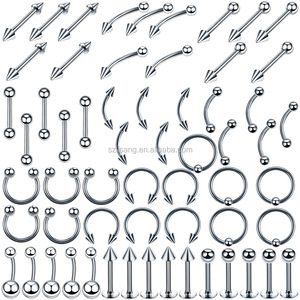 Vente en gros de bijoux de piercing corporel en acier inoxydable, anneau pour les lèvres, les sourcils et le nez pour les mariages, cadeaux, fêtes de fiançailles - Product Image 2