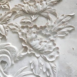 Arte Mural Moderno, Decoración de Interiores, Panel de Mármol Blanco Aran 3D - Product Image 3