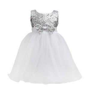 थोक बच्चों टॉडलर अनुसिन धनुष पोशाक बेबी गर्ल पार्टी पोशाक आस्तीन रहित ठोस औपचारिक पोशाक - Product Image 4