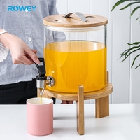Dispensador de bebidas de zumo de miel, frasco de vidrio sellado con grifo, 11l
