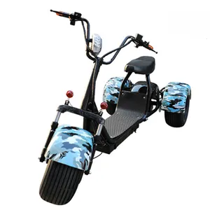 Fabrika fiyat citycoco 1200W yetişkin elektrikli motosiklet 3 tekerlekli yağ lastik elektrikli scooter