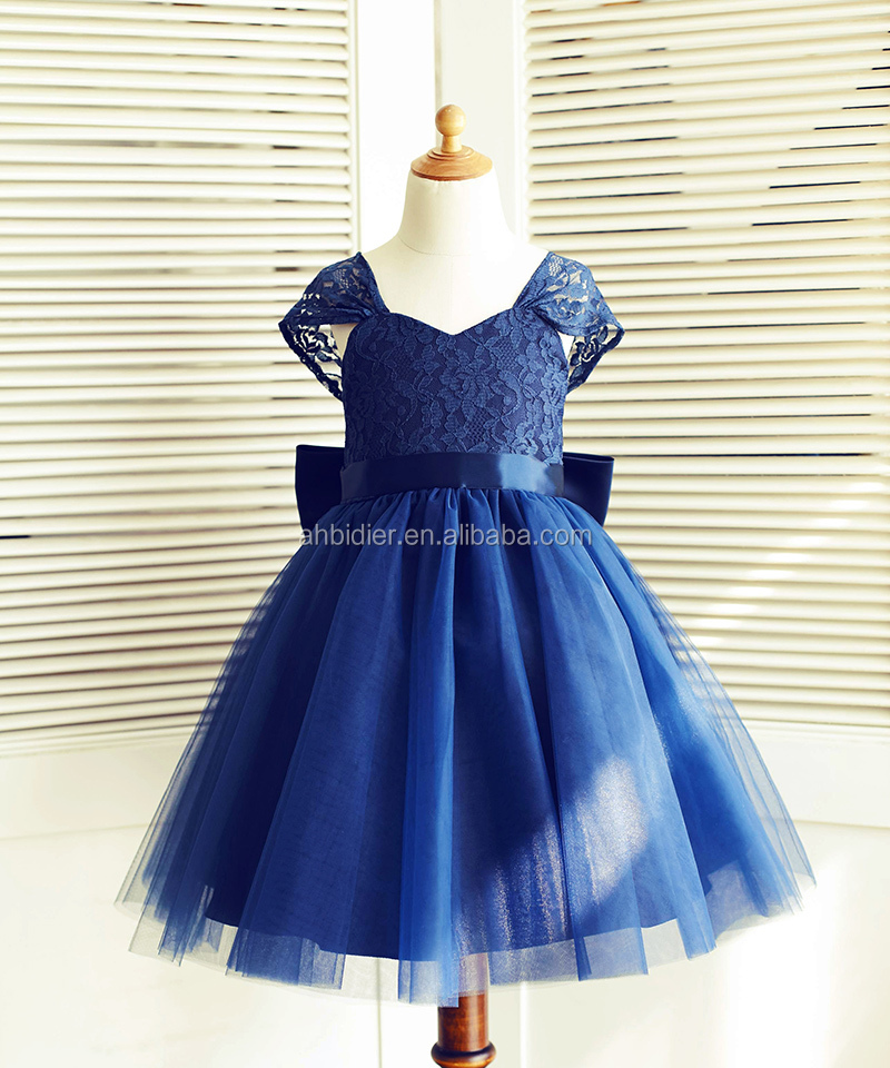 blue dress for baby girl Ombre Pink / Navy Stars Tulle Flower Girl Dress Kids Party Dress main image 1