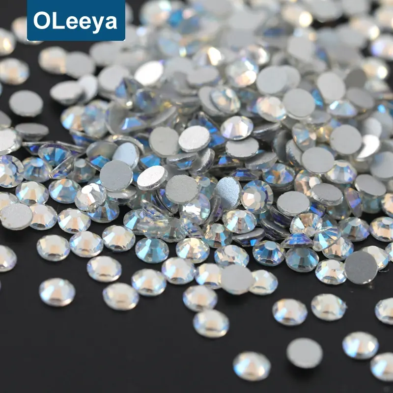 Factory wholesale new color SS20 northern light flat back crystal strass glass non hot fix gems for bikinis decoration