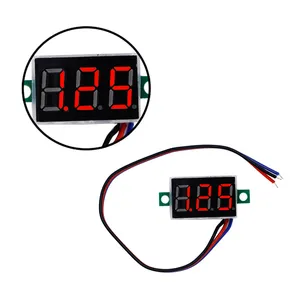 Kırmızı LED ekran Mini 0.36 inç DC 0-100V dijital voltmetre 100V Volt Panel göstergesi monitör voltajı metre 40% kapalı