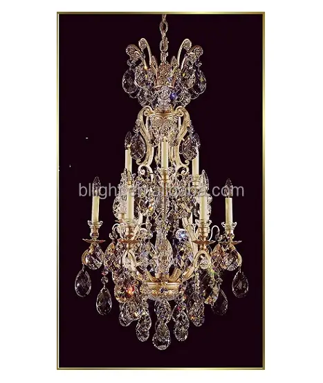 Large decorative fancy modern wrought iron chandelier hot sale crystal chandelier light wholesale price metal chandelier