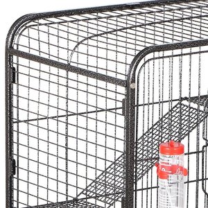 Gran lujo hurón pequeño Animal Hutch Alambre <span class=keywords><strong>de</strong></span> Metal gato conejo jaula Botón <span class=keywords><strong>de</strong></span> hierro cierre <span class=keywords><strong>madera</strong></span> hierro portador alimentador ruedas caja perros - Product Image 5